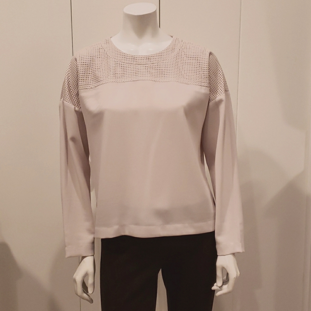 Bone color long sleeved blouse